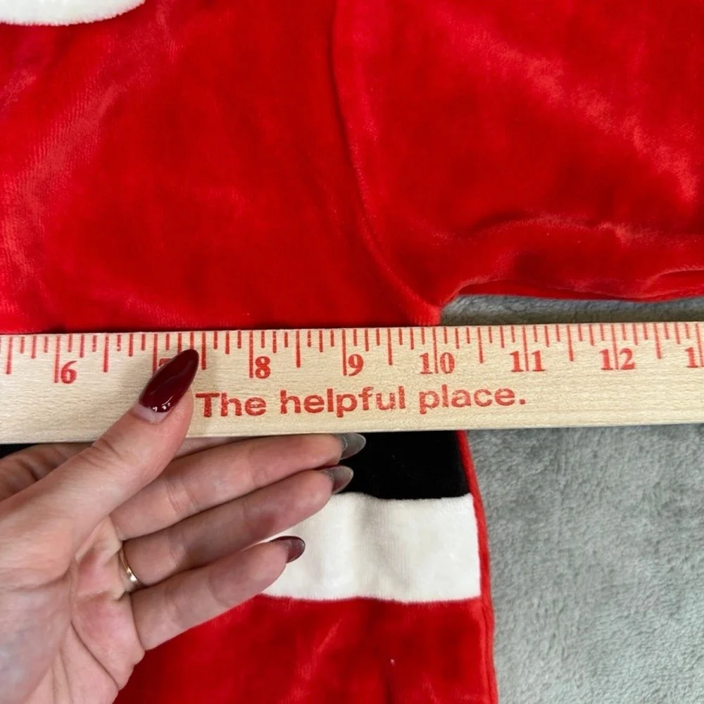 Vintage Carters Baby Santa Claus Velour Footed Sleeper Red White 3 Months